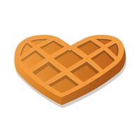 sobremesa coração forma waffle desenho animado ilustração vetor