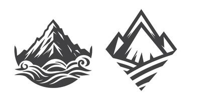 montanhas vetor ilustração. conjunto do montanhas logotipo, conjunto do montanhas silhueta