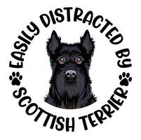 facilmente distraído de escocês terrier cachorro camiseta Projeto pró vetor