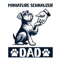 miniatura schnauzer cachorro Papai tipografia t camisa Projeto ilustração vetor