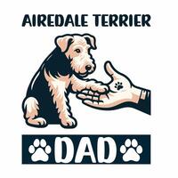 airedale terrier Papai tipografia camiseta Projeto ilustração vetor