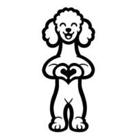 ai gerado poodle sincero amor gesto ilustração vetor