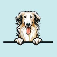 ai gerado borzoi espreitar face ilustração vetor