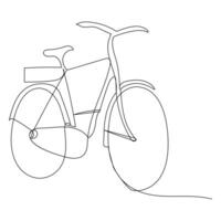 contínuo solteiro vetor linha arte desenhando e 1 linha ilustração do bicicleta