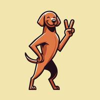 ai gerado vizsla cachorro Paz gesto ilustração vetor