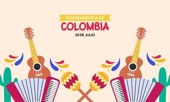 colombiano independência dia celebração. Julho 20. vetor ilustração