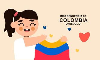 colombiano independência dia celebração. Julho 20. vetor ilustração