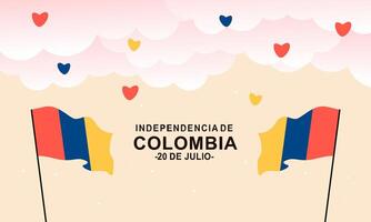 colombiano independência dia celebração. Julho 20. vetor ilustração