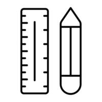 linear vetor do lápis governante, desenhando Ferramentas