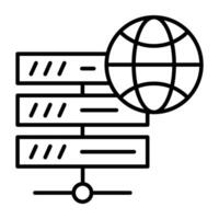 uma plano projeto, ícone do global servidor vetor