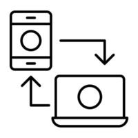 uma plano projeto, ícone do dados transferir vetor