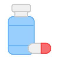 uma plano projeto, ícone do pílulas jarra vetor