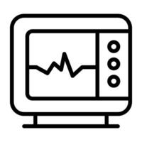batimento cardiaco dentro monitor representando eletrocardiograma ícone vetor
