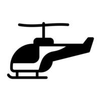 sólido helicóptero ícone vetor, helicóptero vetor