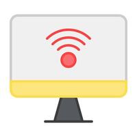 uma perfeito Projeto ícone do computador Wi-fi vetor