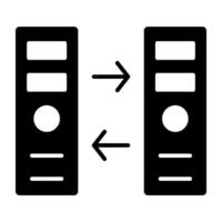 uma conceptual sólido Projeto ícone do servidor transferir vetor