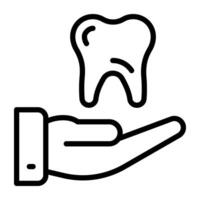 mão segurando dentes, conceito do dente Cuidado vetor