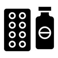 cápsulas com garrafa representando conceito do pílulas jarra ícone vetor