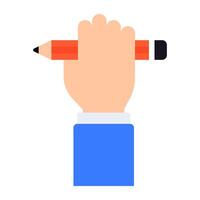 mão segurando lápis, ícone do Educação poder vetor