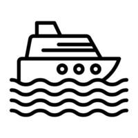 viagem de água veículo, embarcação ícone vetor