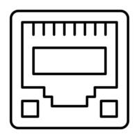 uma plano projeto, ícone do ethernet portos vetor