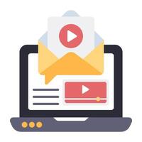 design vetorial moderno de correio de vídeo vetor