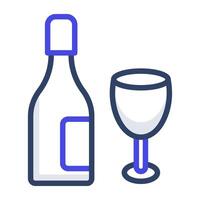 design plano de ícone de garrafa de vinho vetor