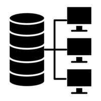 ícone de rede de banco de dados em design moderno vetor