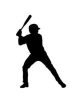 beisebol jogador silhueta vetor ilustrações, beisebol jogador detalhado silhuetas