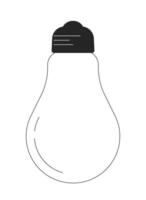 lâmpada economia de energia Preto e branco 2d linha desenho animado objeto. eficiência luz lâmpada isolado vetor esboço item. sustentável incandescente. iluminação equipamento monocromático plano local ilustração