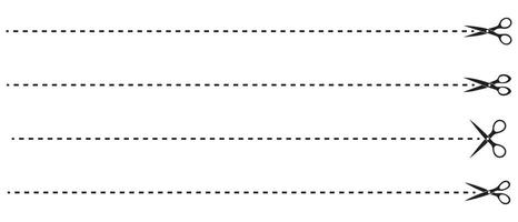 tesouras linha cortador conjunto página Cruz Preto ícone vetor fundo Projeto.
