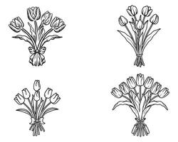 tulipa flor desenhando vetor ícone em branco fundo ilustração
