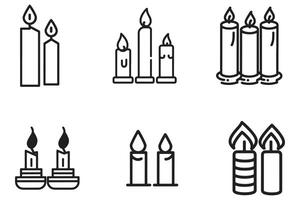 velas sólido ícone conjunto ilustração vetor Projeto em branco fundo ilustração