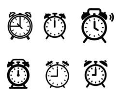alarme temporizadores ícone conjunto vetor em branco fundo estoque ilustração