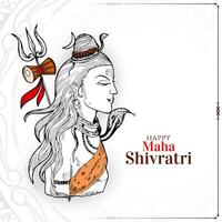 feliz maha Shivratri indiano festival religioso decorativo fundo vetor