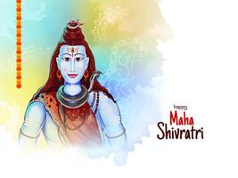 lindo feliz maha Shivratri indiano festival celebração fundo vetor