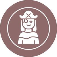 ícone de vetor pirata feminino