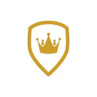ouro escudo e rei ícone vetor Projeto modelo