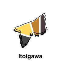 mapa cidade do itoigawa geomético logotipo projeto, adequado para seu companhia vetor