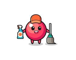 personagem de cranberry fofo como mascote de serviços de limpeza vetor