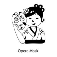 na moda ópera mascarar vetor