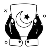 na moda Ramadã cartão vetor
