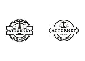 conceito de design de logotipo de negócios de advogado e direito, ilustração vetorial. vetor