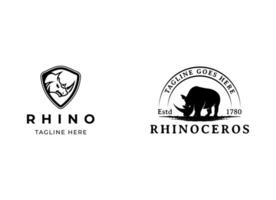 cabeça rinoceronte logotipo Projeto. rinoceronte vetor ilustração