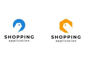 modelo de design de logotipo de loja online, ilustração vetorial vetor