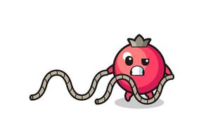 ilustração de cranberry fazendo treino de corda de batalha vetor