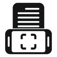 Varredura conectados documento ícone simples vetor. dados Verifica vetor
