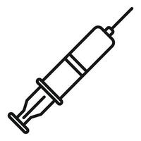 médico seringa injeção ícone esboço vetor. paciente clínica cuidados de saúde vetor