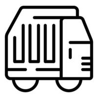 Entrega carro basculante ícone esboço vetor. caminhão recipiente vetor