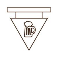 copo de cerveja no design de vetor de ícone de estilo de linha de banner